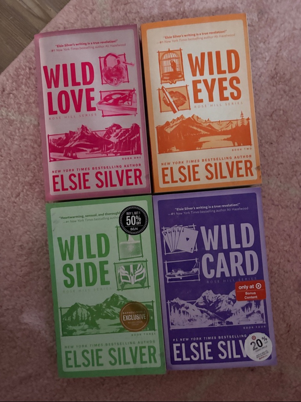 Elsie Silver Rose Hill Series Paperback Set — Pink, Orange, Green, Purple